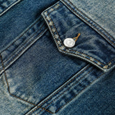 Unisex Jacket Vintage Worn Looking Washed-out Denim Jacket Loose Denim Jacket